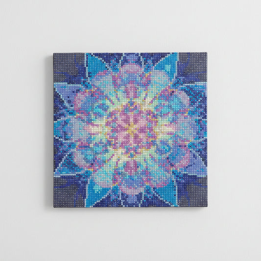 Elegant Blue Flower Diamond Art Wall Hanging