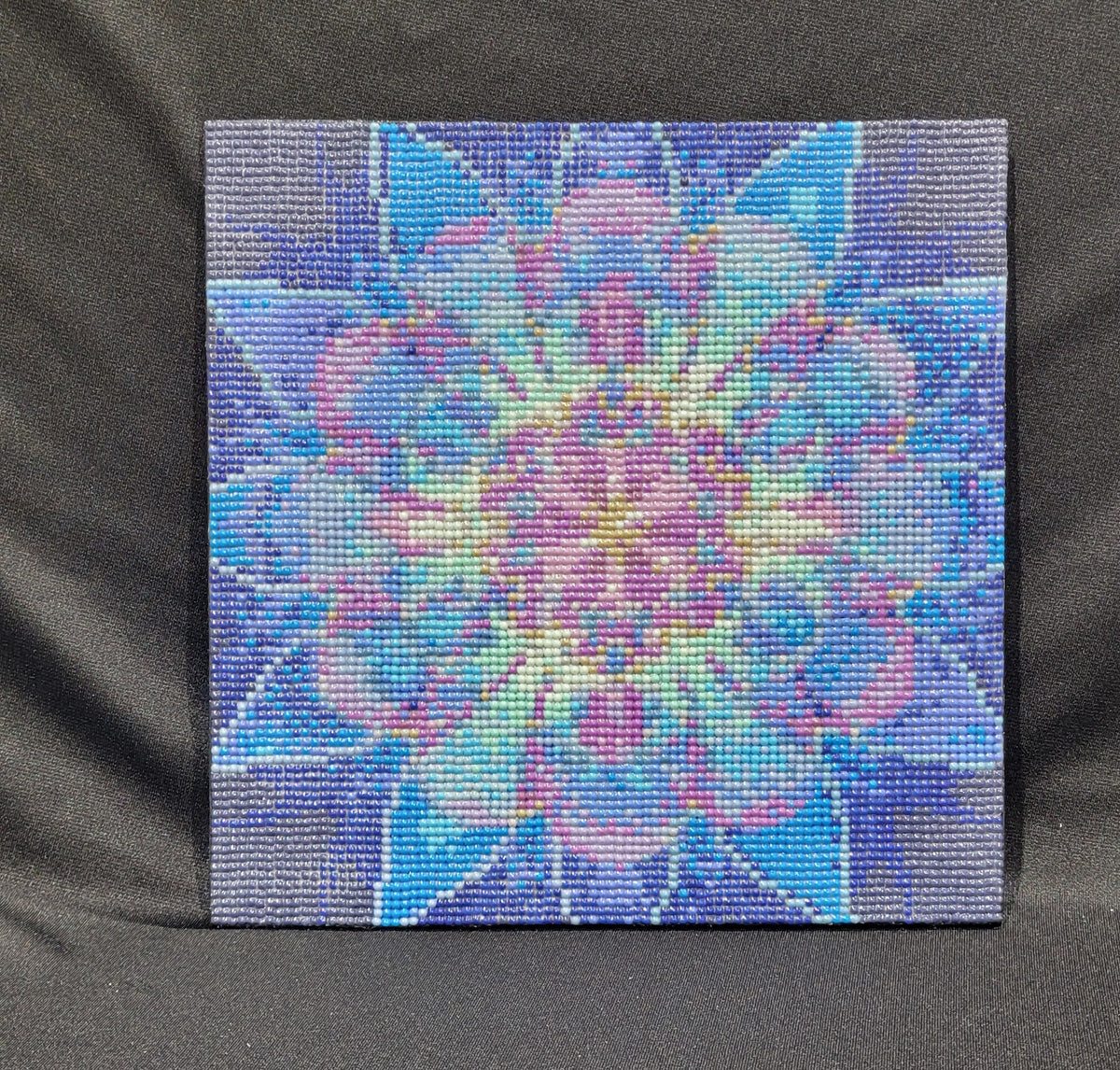 Elegant Blue Flower Diamond Art Wall Hanging