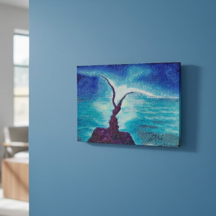 Blue Romantic Faces Wall Hanging – Contemporary Art Décor