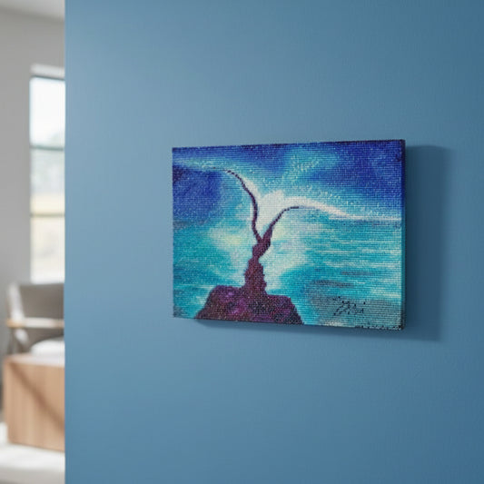 Blue Romantic Faces Wall Hanging – Contemporary Art Décor