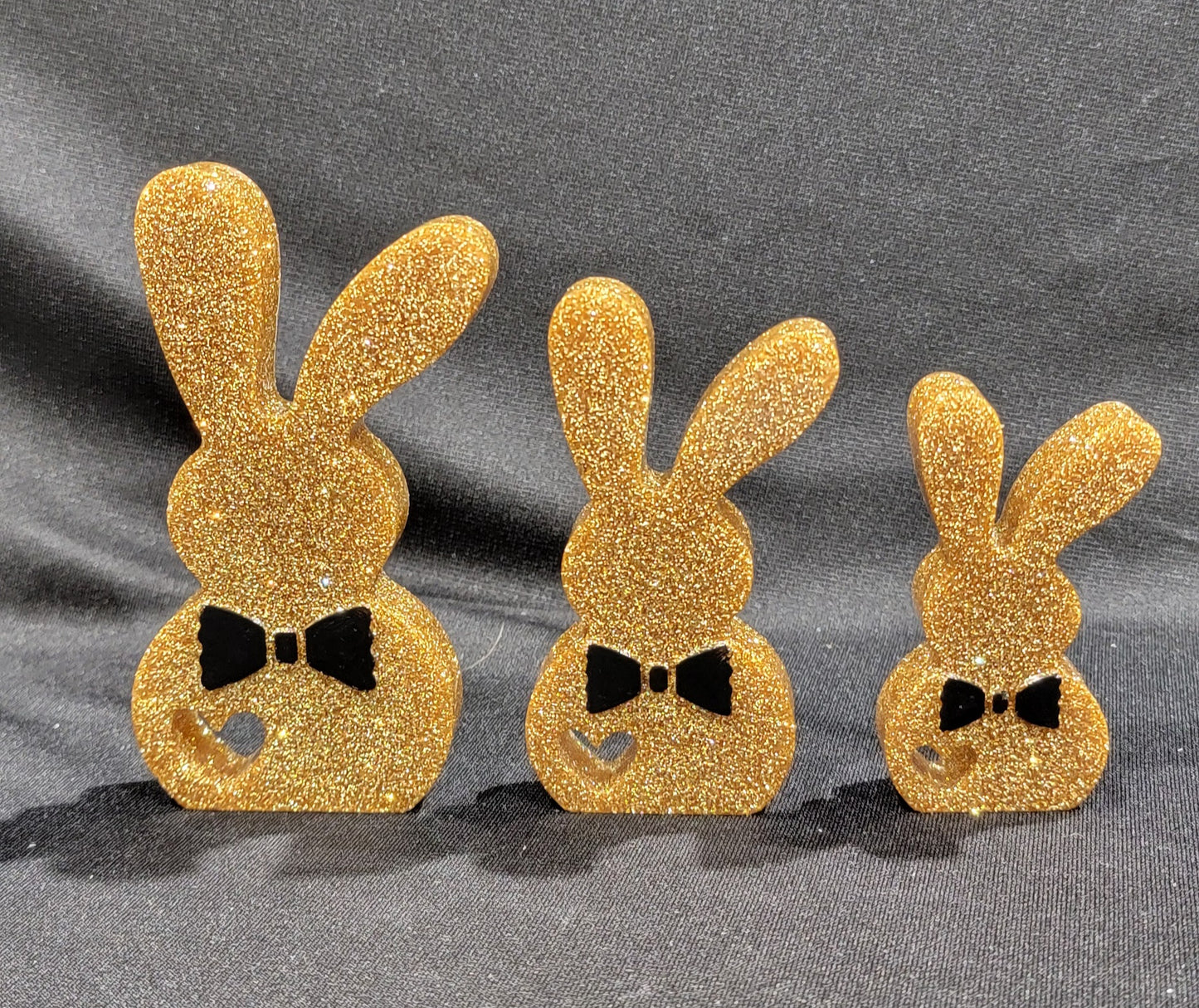 Glitter Easter Bunny Trio – Colorful Holiday Home Accent