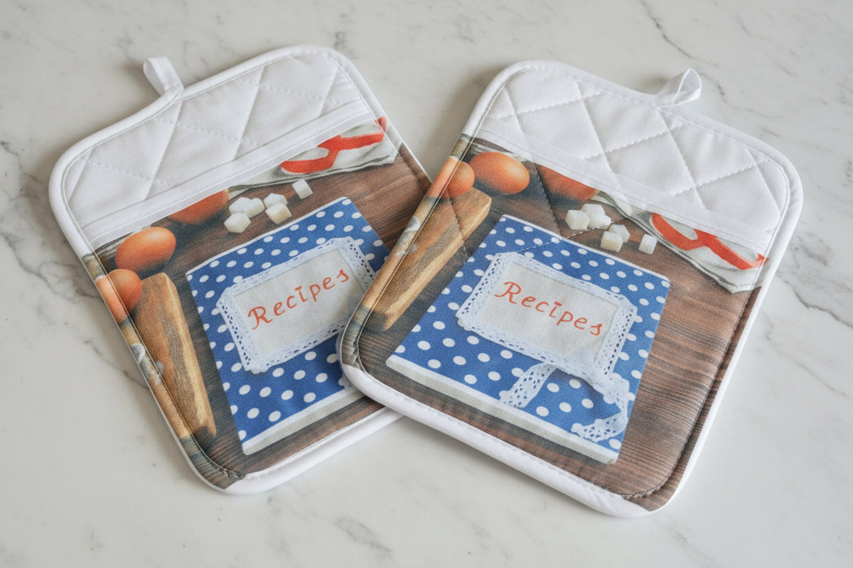 Recipes Pot Holders – Matching Set of 2