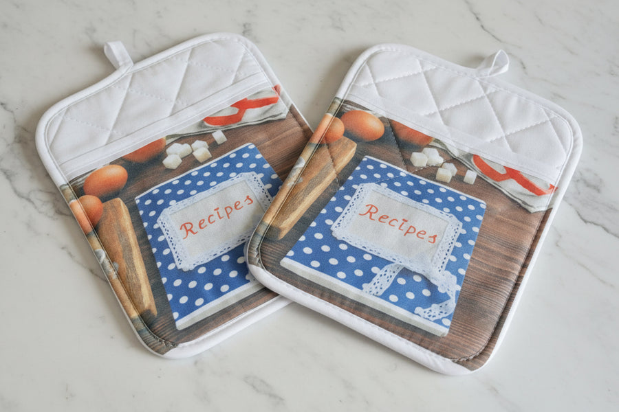 Recipes Pot Holders – Matching Set of 2