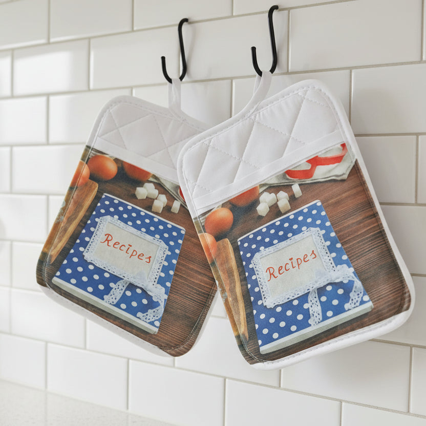 Recipes Pot Holders – Matching Set of 2