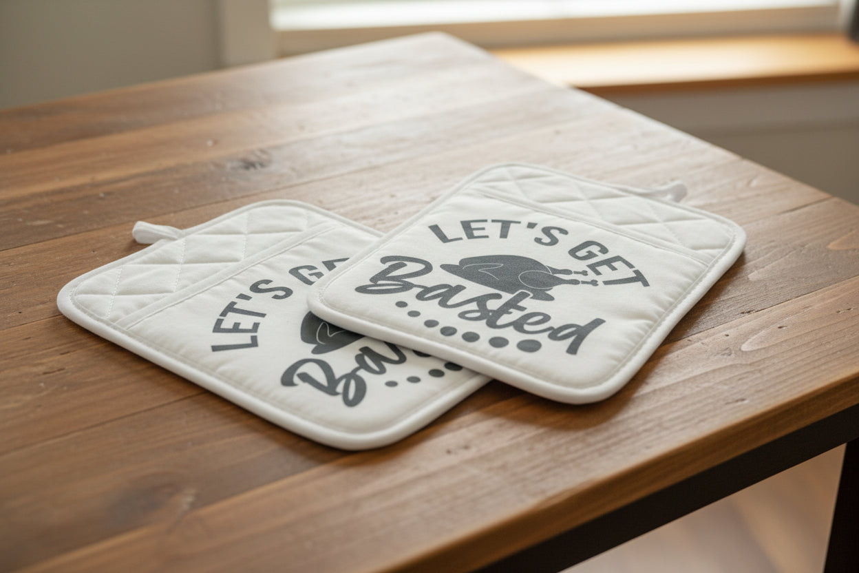 Let’s Get Basted Pot Holders – Stylish Heat‑Resistant Duo