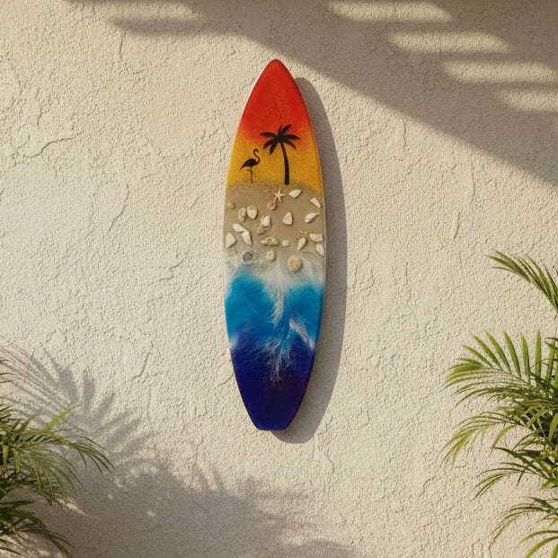 Handmade Resin Surfboard Wall Decor