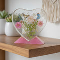 Large Pink Floral Heart Keepsake
