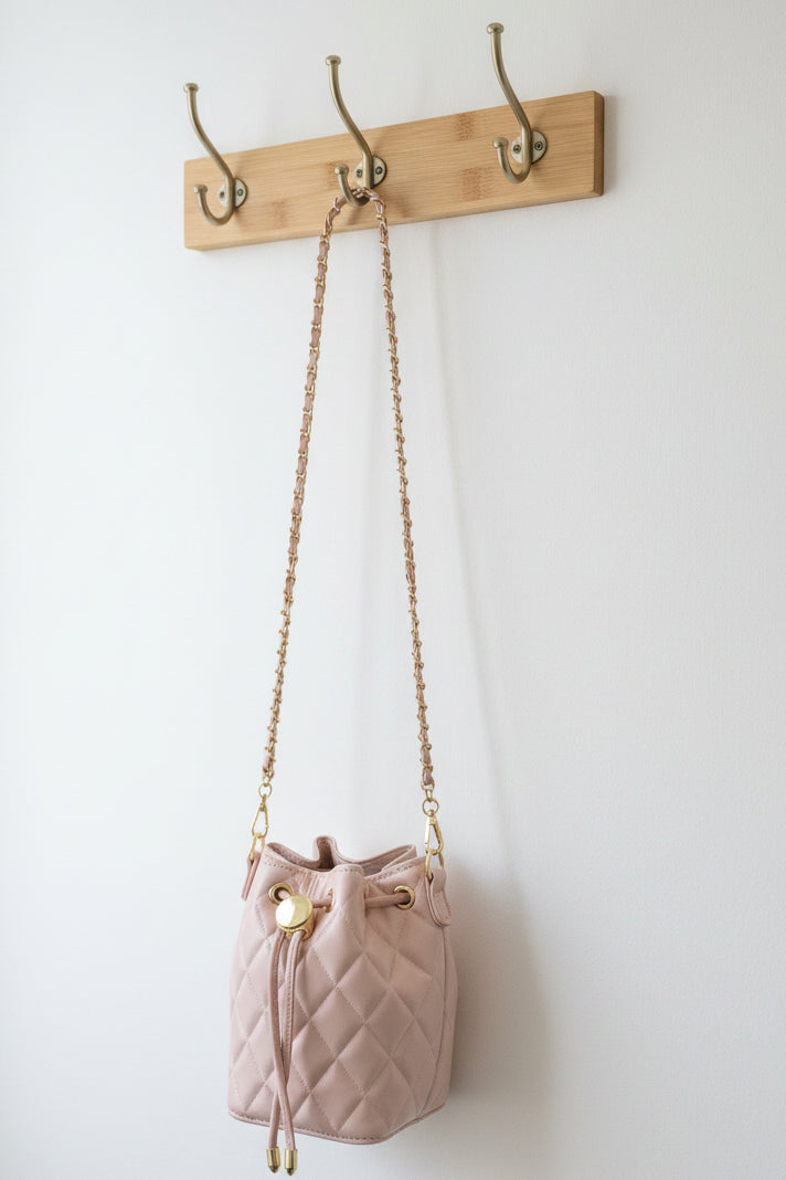 Pink Round Leather Pocketbook