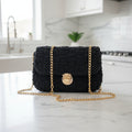Black Clutch Purse w/ Gold Accents