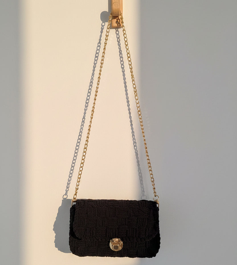 Black Clutch Purse w/ Gold Accents