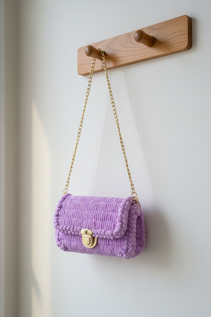 Lavender Crochet Purse