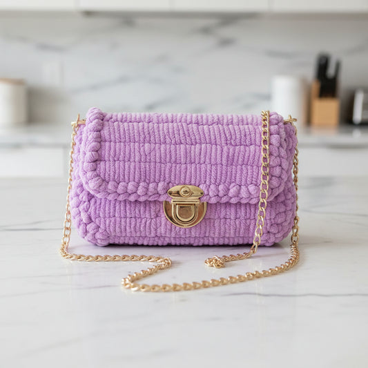 Lavender Crochet Purse