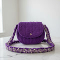 Purple Crochet Purse w/Flower accents