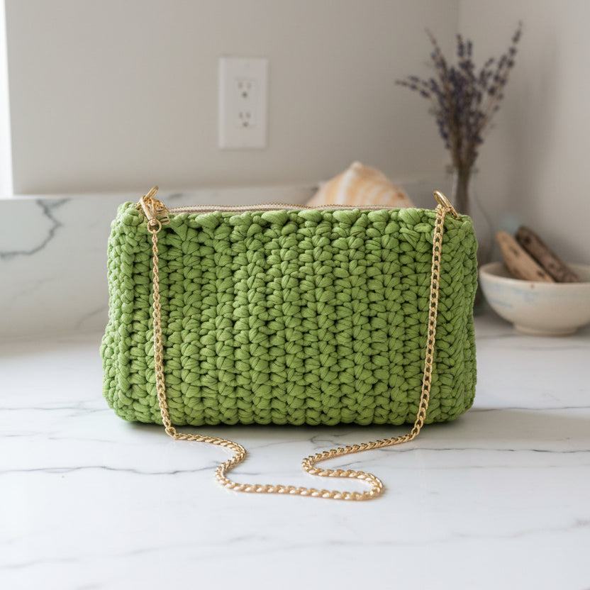 Lime Crochet Purse