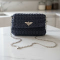 Gray Crochet Purse w/Bee Clasp