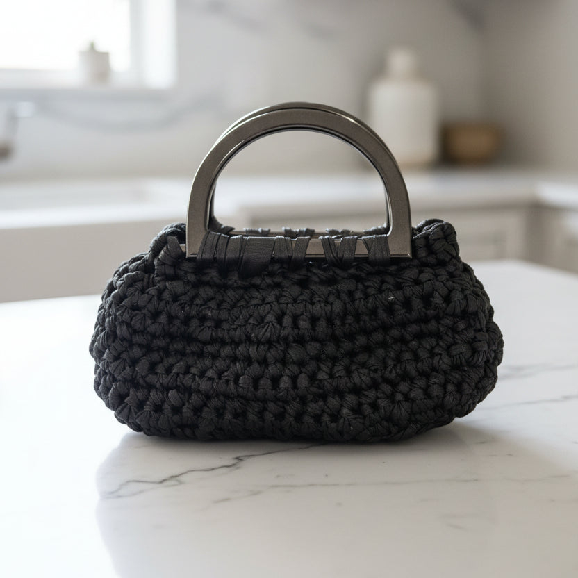 Black Crochet Clutch Purse
