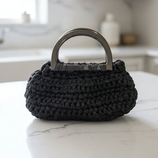 Black Crochet Clutch Purse