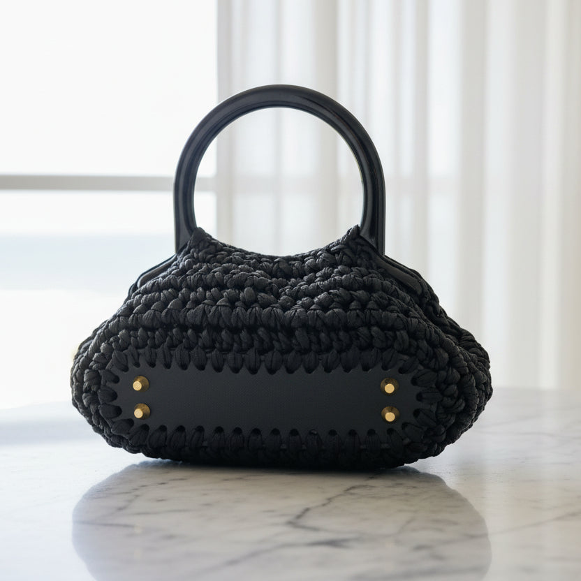 Black Crochet Clutch Purse