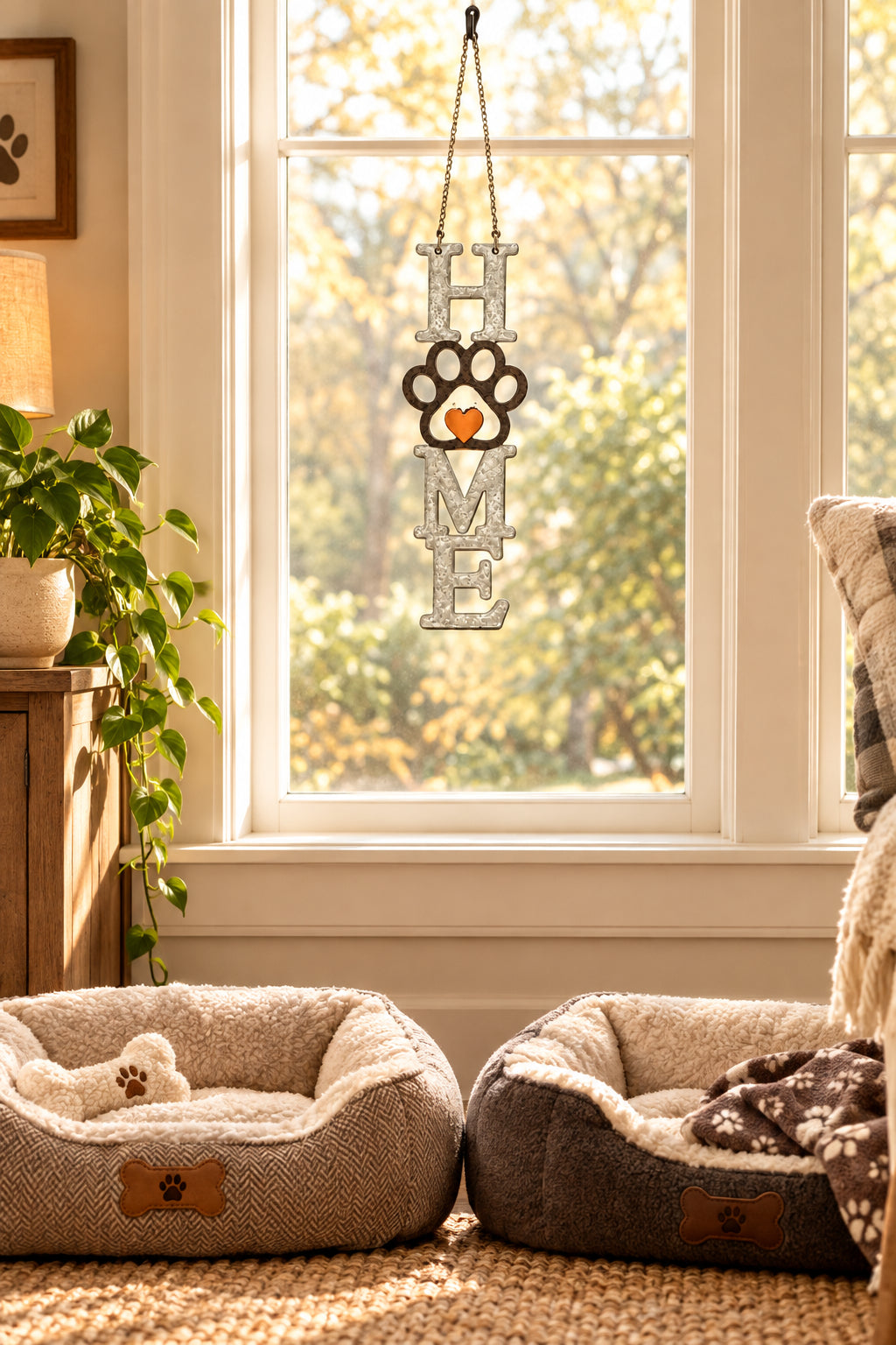 Home Paw Print Door Ornament