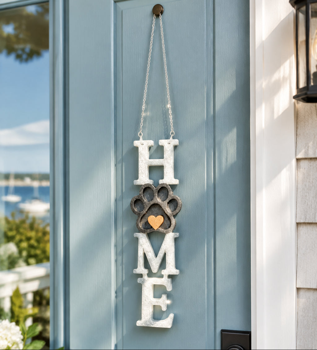Home Paw Print Door Ornament