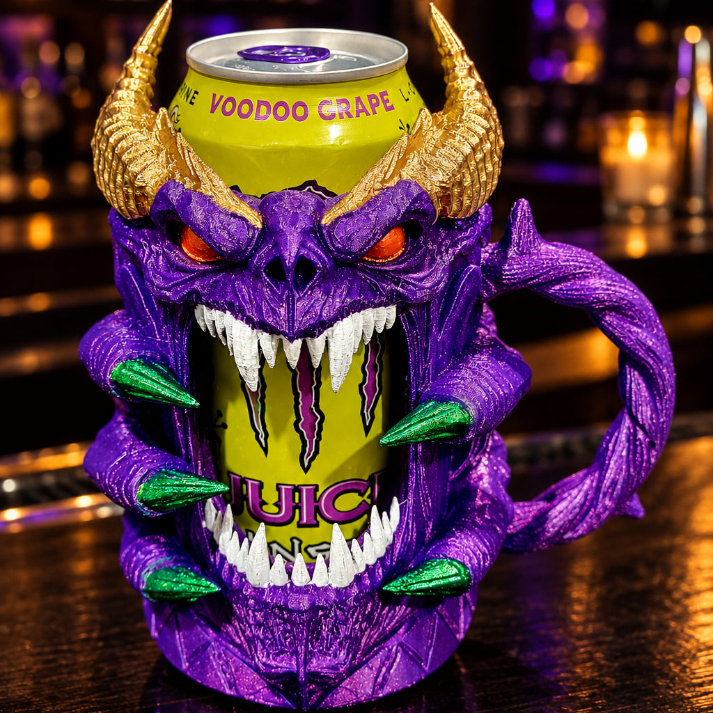 3D Printed Purple Monster Energy Drink Holder