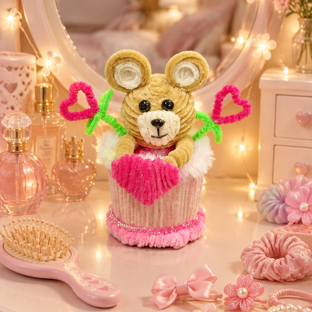 Valentine's Sweetheart Bear Pipe cleaner Art