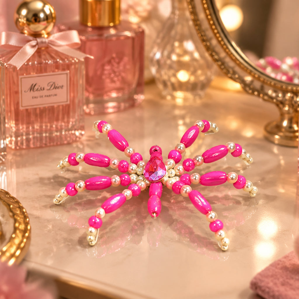 Pink Bead Spider Decoration