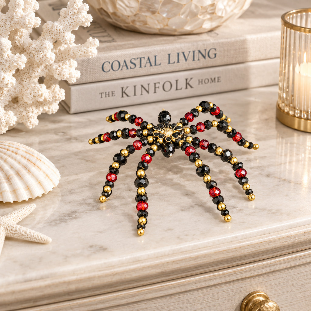 Black Red and Gold Bead Spider
