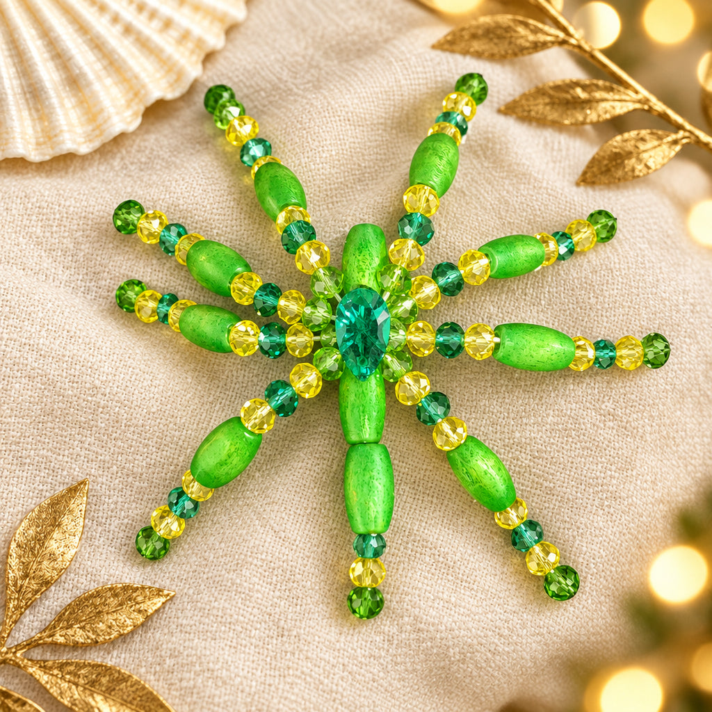 Green and Yellow Bead Spider
