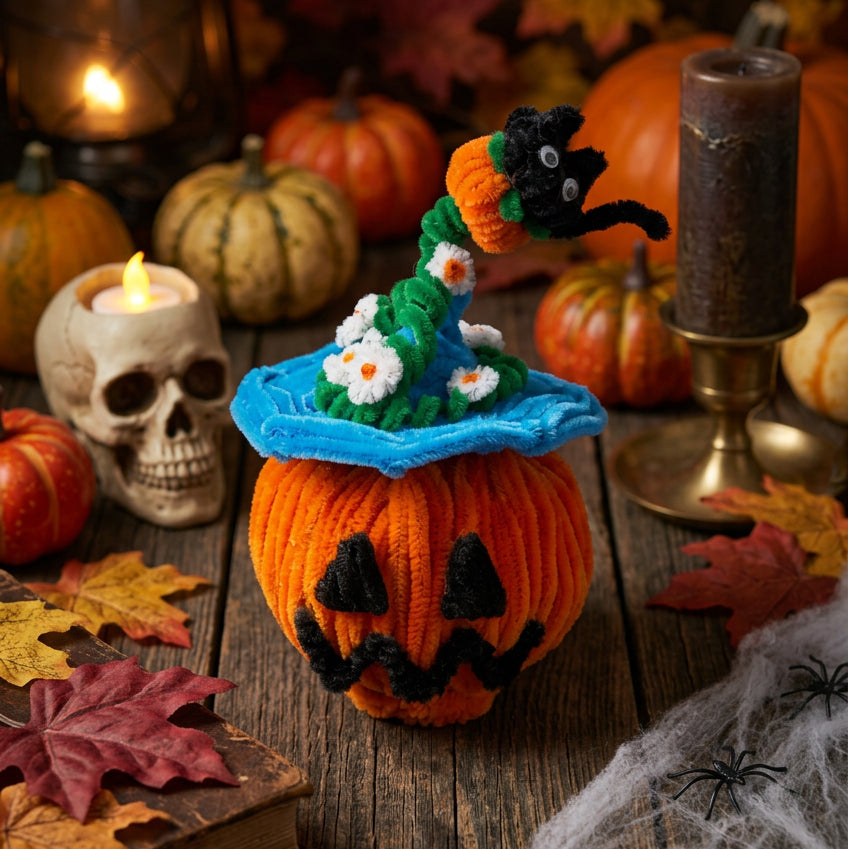 Light up Pumpkin w/Blue Hat