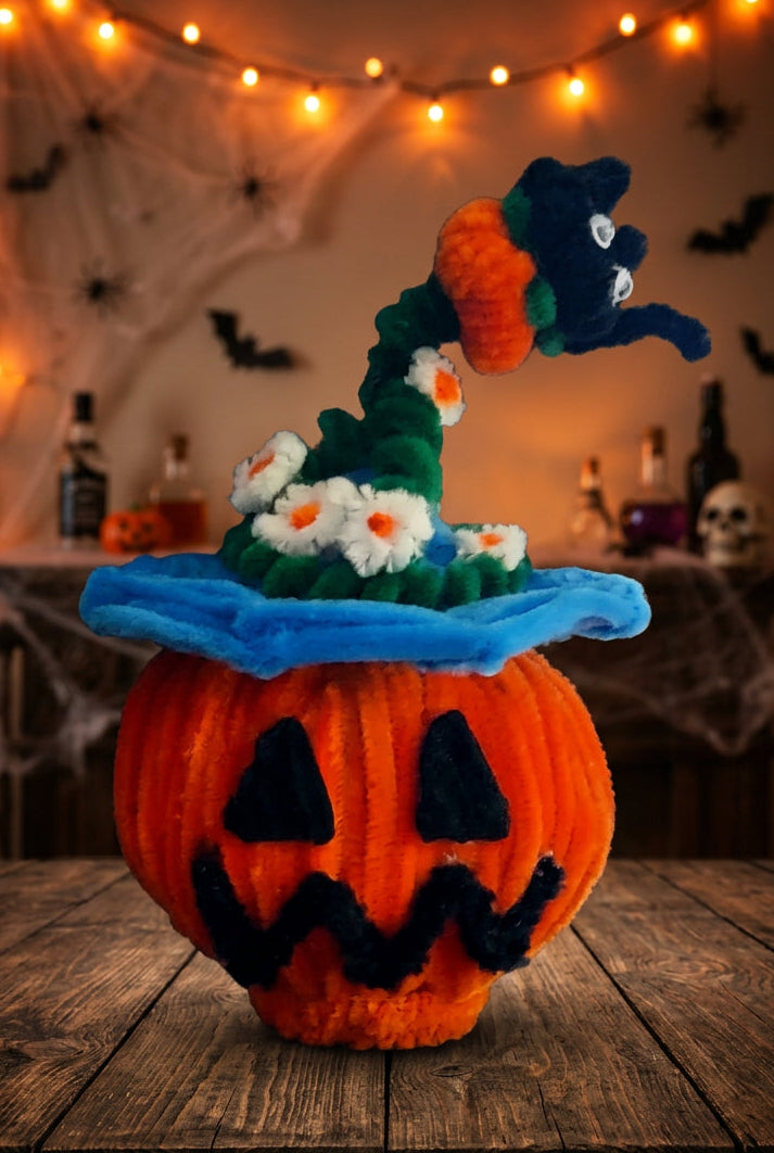 Light up Pumpkin w/Blue Hat