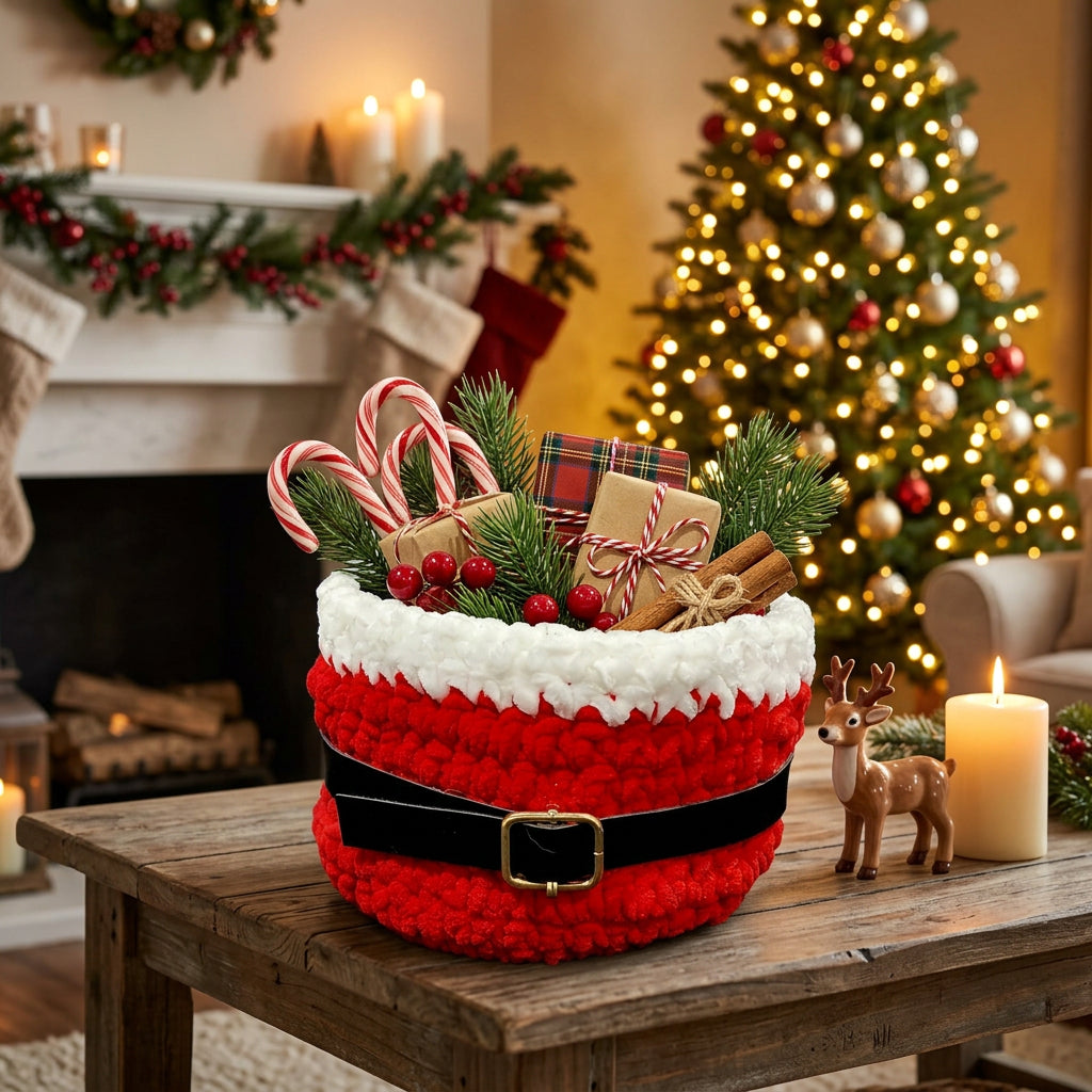 Crochet Santa Basket