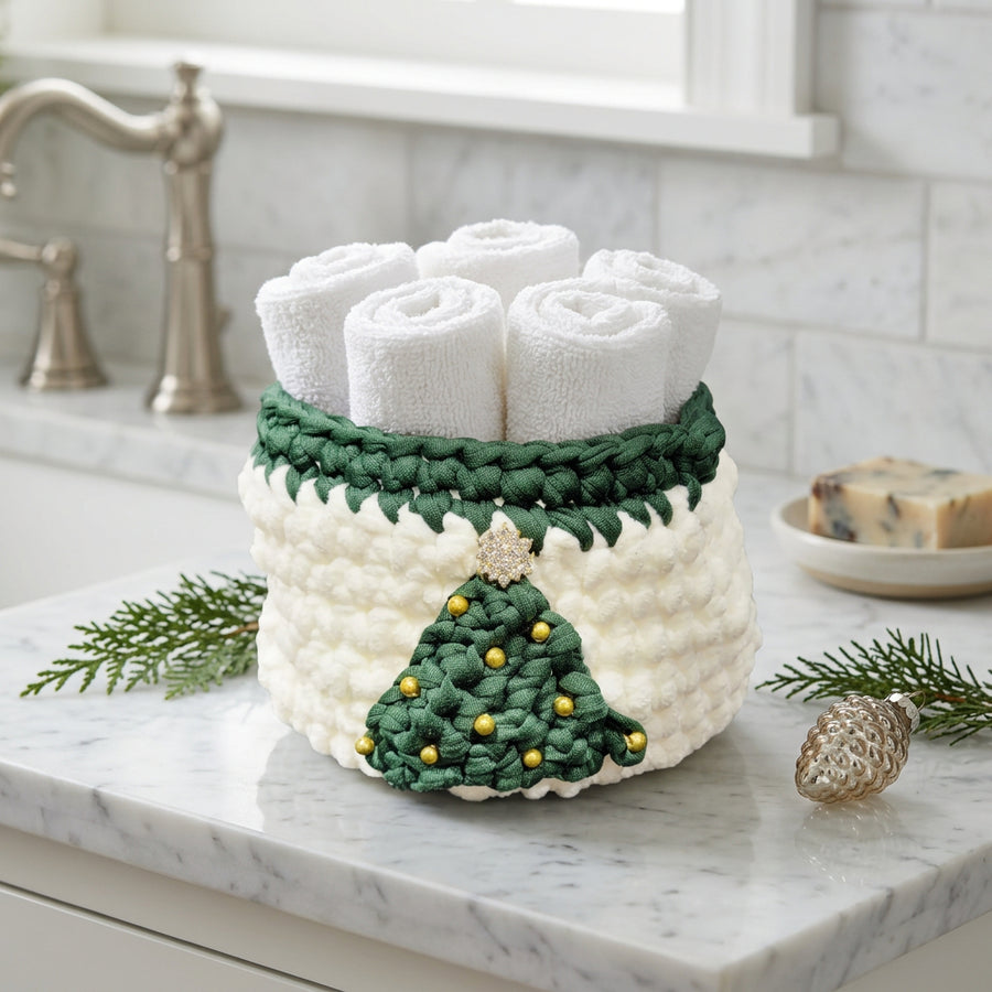 Christmas Tree Crochet Basktet