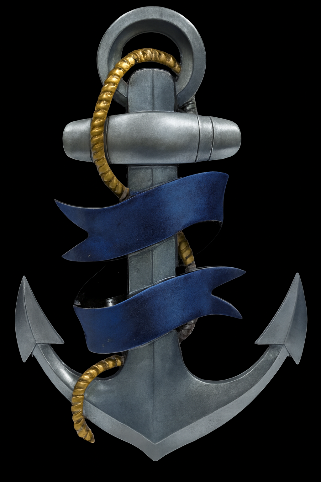 Anchor w/Silver and Blue Ribbon