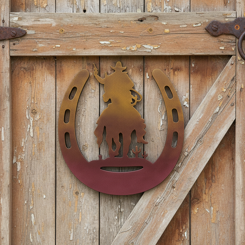 Horse Shoe Cowboy Wall Hanging