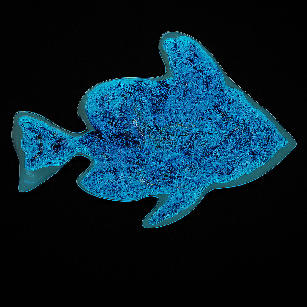 Clear Blue Fish Wall Hanging