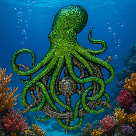 Octopus w/Wheel Wall Hanging