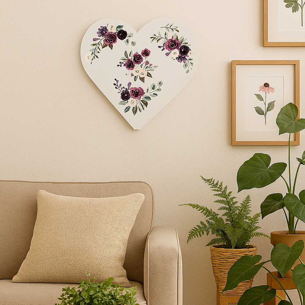 Heart W/Flowers Wall Hanging