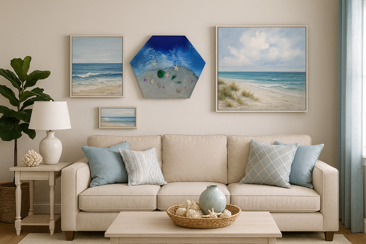 Octagon Sea Scape Wall Hanging