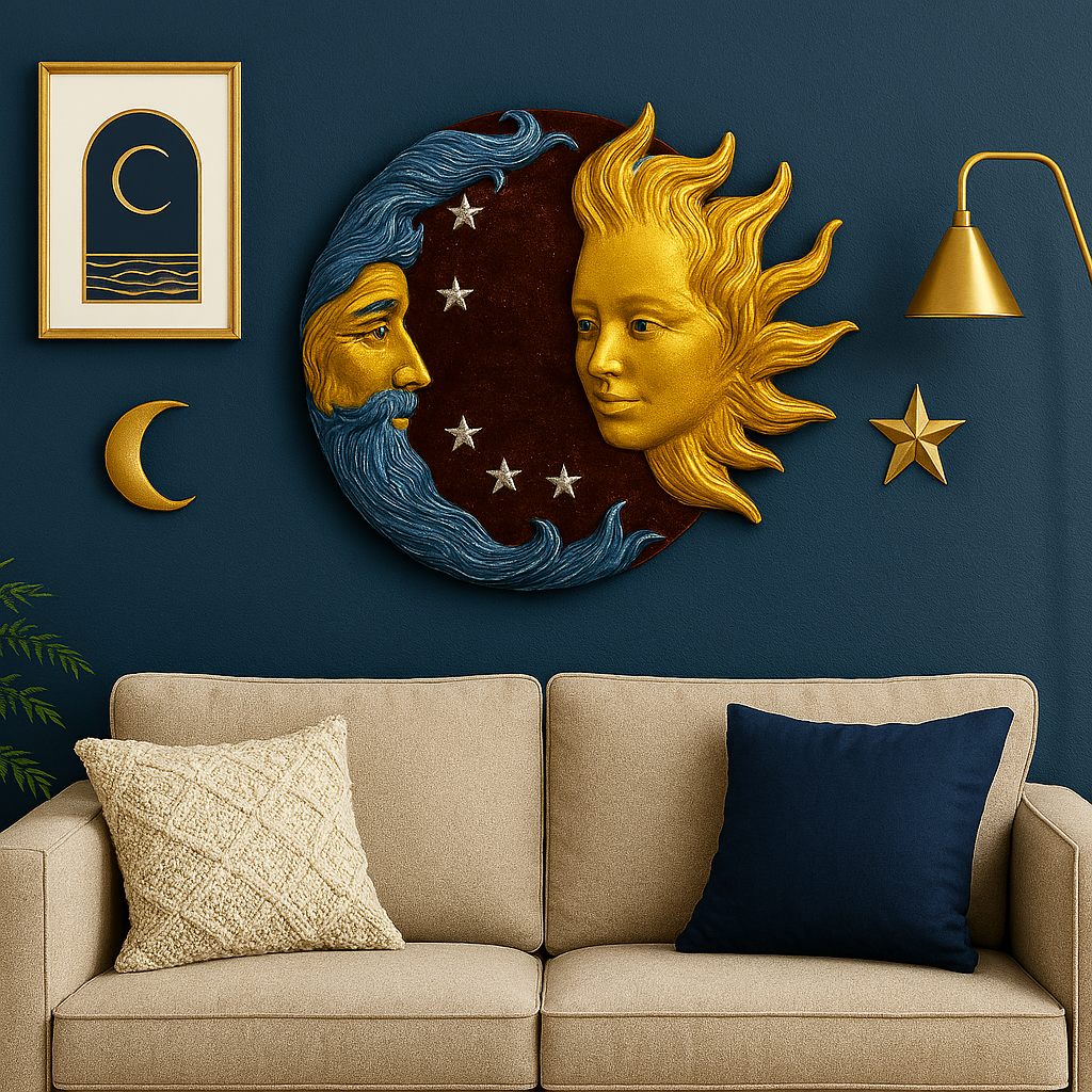 Two Faces Moon Wall Hanging