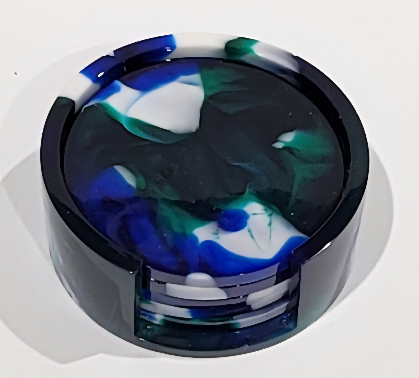 Circular Blue/White/Green Coasters